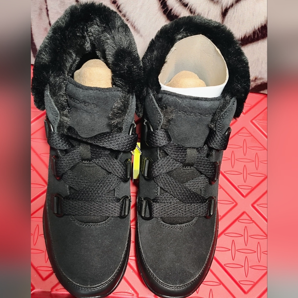 Skechers Black Winter Boots with Plush Lining